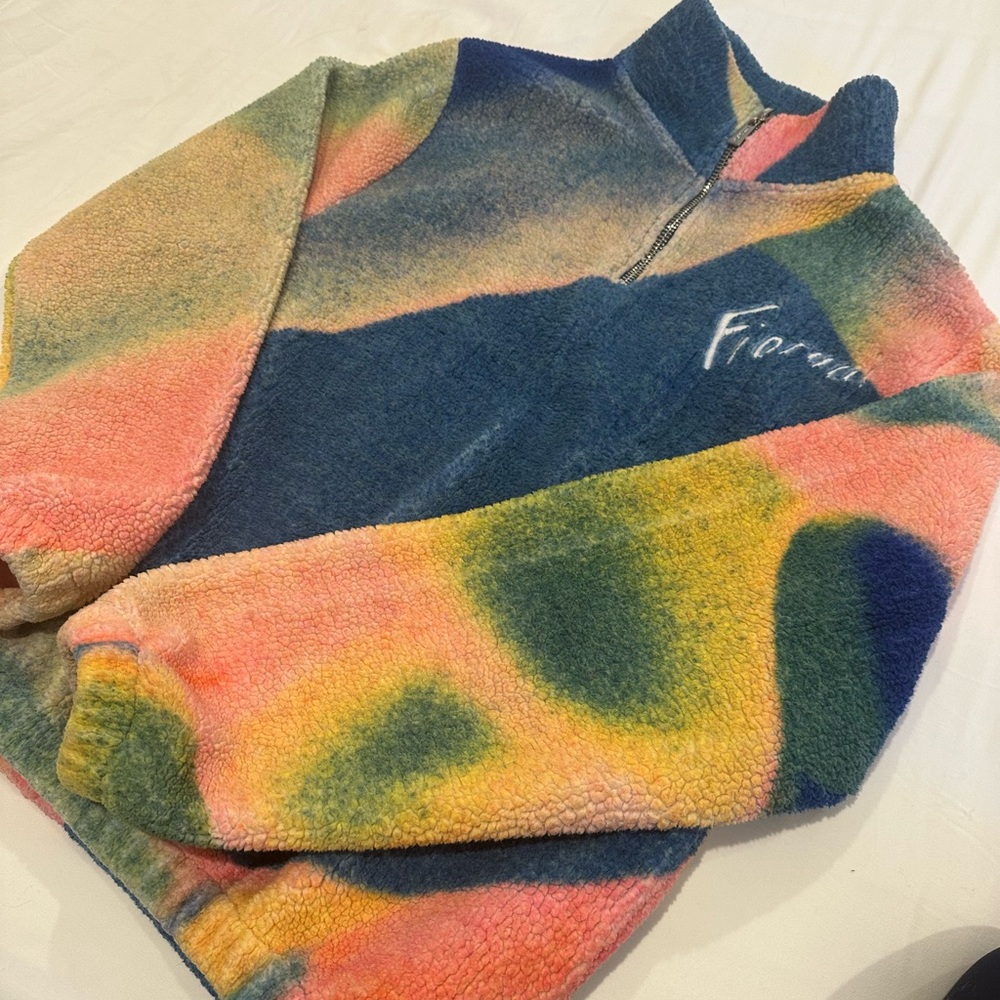 Colorful Tie-Dye Fleece Pullover